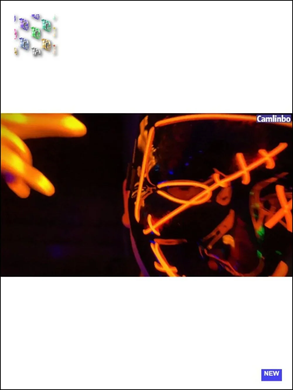 LED Mask Gloves Shoelace Set Halloween Cosplay Rave Kit EL Wire Glow